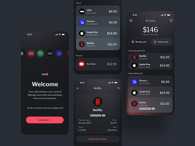 Subscription manage app app dashboard mobileapp subscription ui