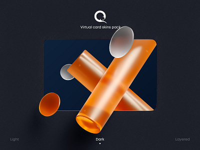 QIWI Virtual Cards skins (dark) 3d account bank branding design finance graphic design illustration ui