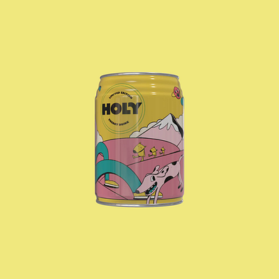 Holy Energy Drink Label Design 3d advertising animation branding character design graphic design illustration label logo mock up motion graphics packaging ui