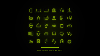 Electronic Devices camera cloud device electronic headphones icon laptop mouse nas outline pad printer router screen smart phone system touch ui vector wifi