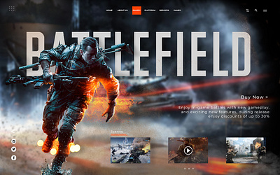 Unofficial Battlefield UI/UX Design design digitalmedia game graphic design photoshop portofolio ui ux