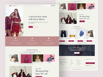 Fashion Brand Landing Page app branding design graphic design illustration landing page logo ui ux