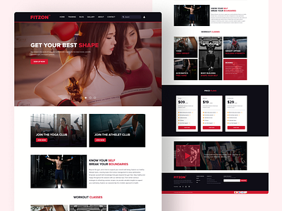 GYM Website Landing Page app branding design graphic design illustration landing page logo ui ux vector