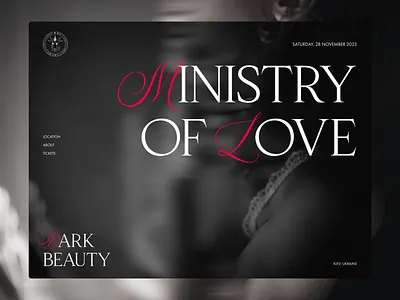 Landing of Love event 1st page black black and white design erotic event figma landing landing page love shot site ui white