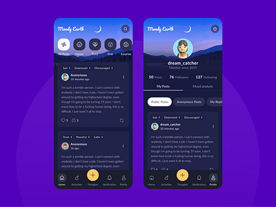 Moody Earth - Concept for Tranquil Living mental app mental health app mental health ui moody earth peaceful living sleep app tranquil living yoga app