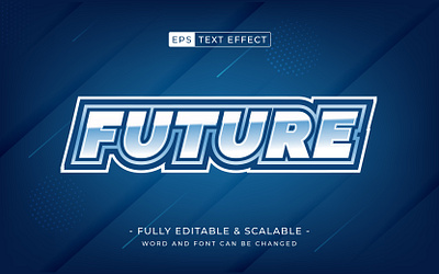 Future text effect chrome style. Editable text effect background design font futuristic graphic design illustration lettering logo logotype modern style text effect ui vector