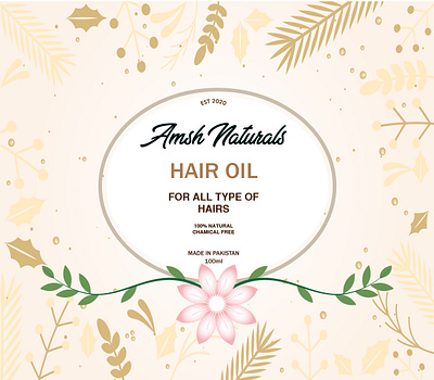 Hair Oil Label branding design graphic design logo typography vector