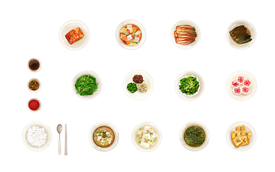 Korean Food Illustration - banchan - meal art branding design food graphic design illustration korean