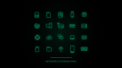 Network & Storage cloud disk icon icons media memory nas network outline pack pendrive set ssd storage system vector