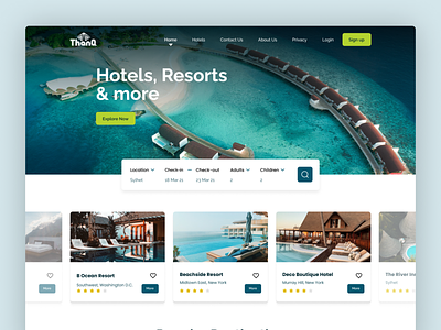Hotel Booking Website app booking branding design graphic design hotel illustration landing page logo resort travel ui ux vector