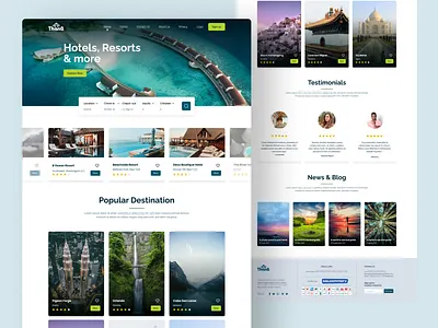 Hotel Booking Website Landing Page app booking branding design graphic design hotel illustration landing page logo travel ui ux vector