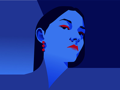 Blue Shade abstract composition design girl illustration illustration laconic lines minimal portrait portrait illustration poster shade vector vector portrait woman woman illustration woman portrait