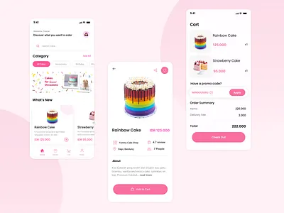 Cake App Mobile Design birthdaycake cakeapp deliveryapp foodapp graphic design ordercake ui
