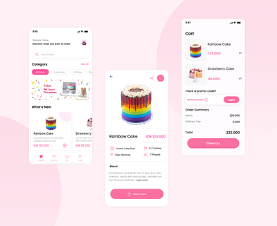 Cake App Mobile Design birthdaycake cakeapp deliveryapp foodapp graphic design ordercake ui