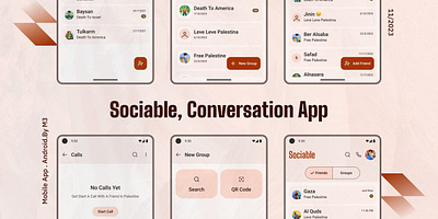 Sociable, Conversation App android app app ui chat app conversation app design design system device figma material design mobile mobile app ui uidesign ux uxdesign