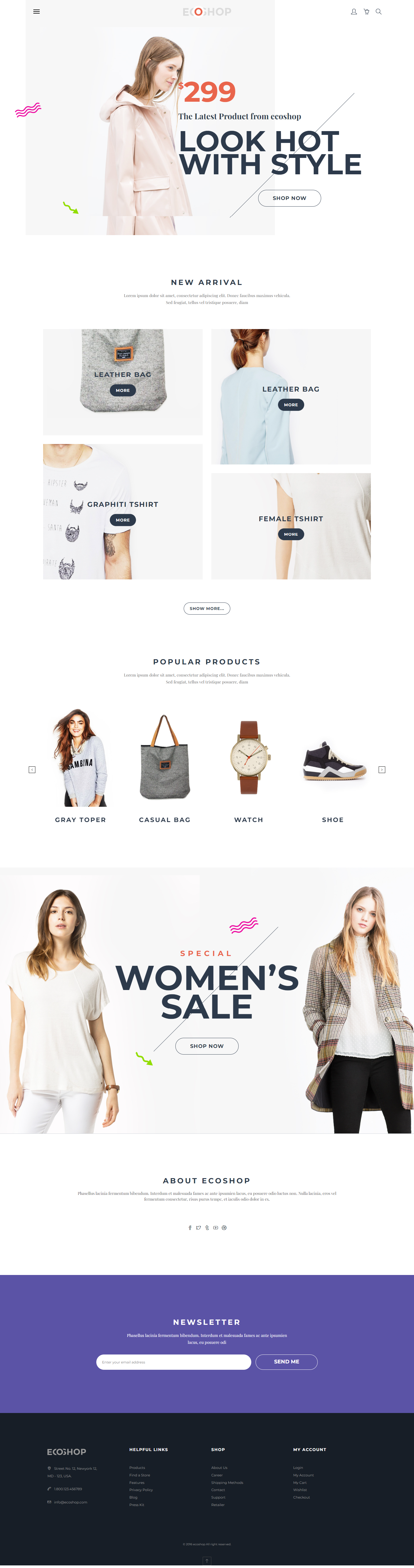 Fashion Website Design ui