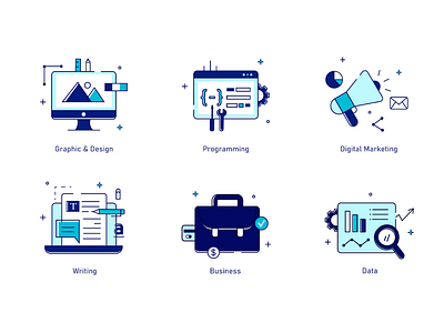 Field of expertise adobe illustrator business design digital marketing graphic design icon icon design icon set illustration programming vector writing