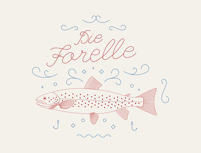 Die Forelle classical fisch fish fishing forelle illustration line music schubert trout