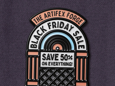 The Artifex Forge Black Friday Sale 2023! badge jukebox music pin pinbadge record records