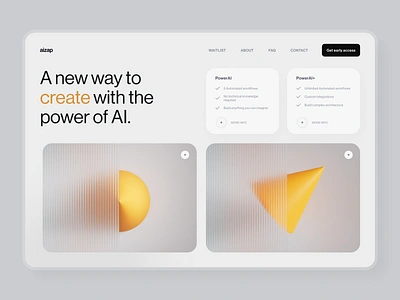 AI Tech Landing Page 3d 3d art 3d render app apple c4d clay clean cuberto daily render design minimal redshift ui ux visual design web app web design website