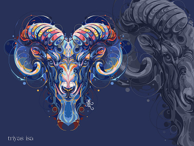Aries animal illustration animals aries artstyle branding colorful digitalart goat illustration unique zodiac