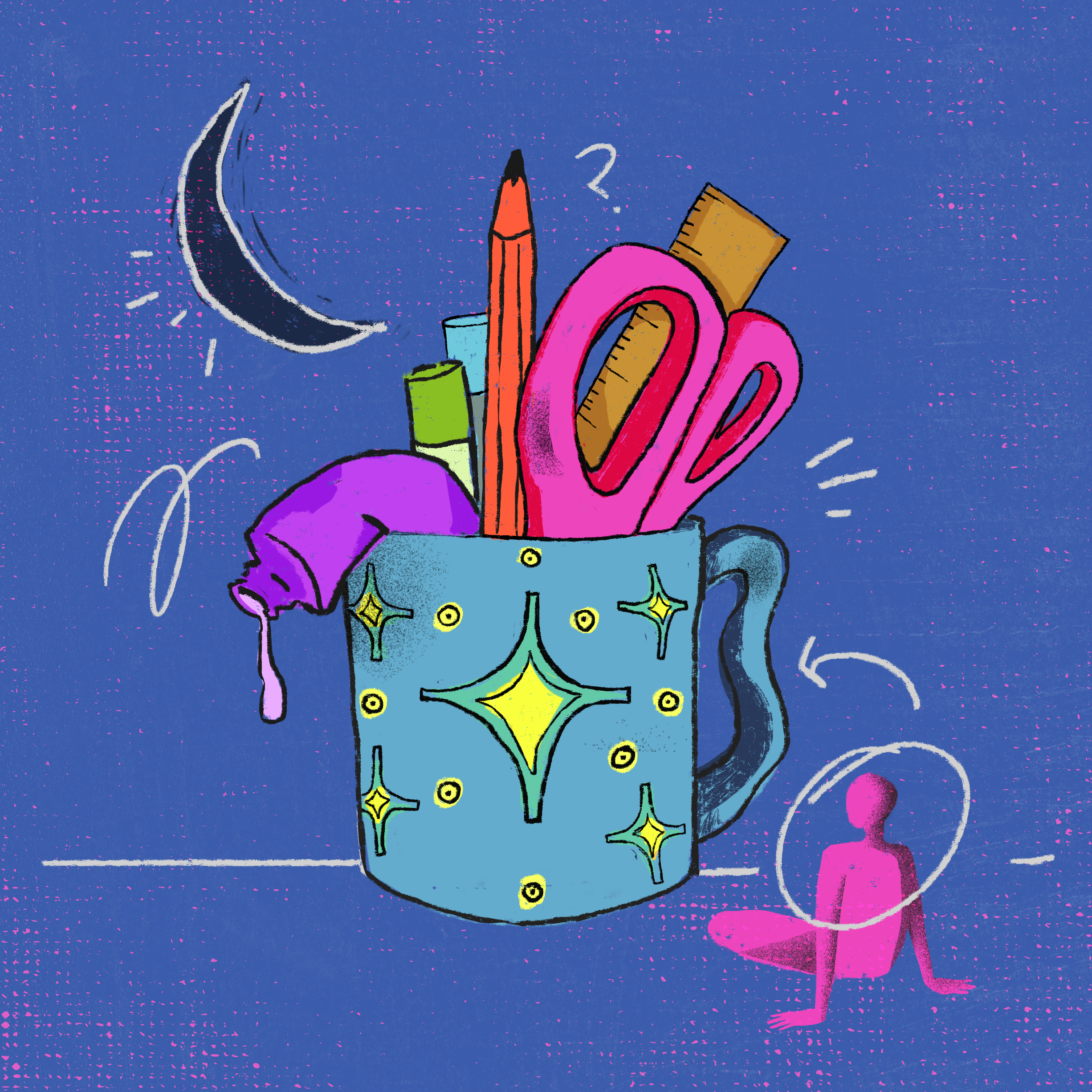 Creatively Blocked and Giving Up 🥹 2d art adobe adobe photoshop album art art digital art editorial art graphic design graphics illustration painting poster