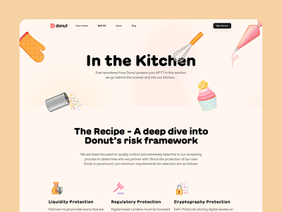 Donut Kitchen Landing Page branding desktop illustration ui web webdesign