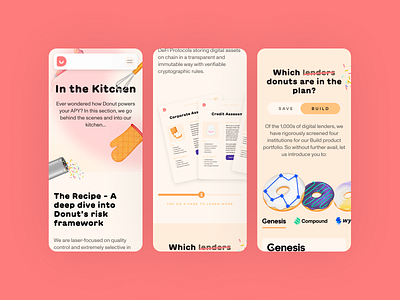 Donut Kitchen Landing Page app crypto fintech mobile ui ux web webdesign