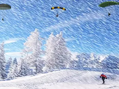 Snow & Parashooter Animated animation graphic design motion graphics vector