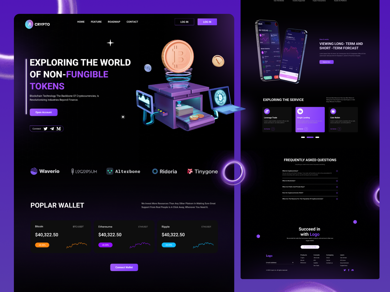 Crypto Currency Landing Page bit coin coin crypto crypto currency crypto landing page currency design graphic design landing page landing page ui ui user interface