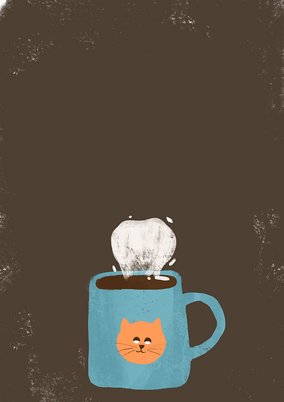 cat tea cat tea graphic design illustration кот чай
