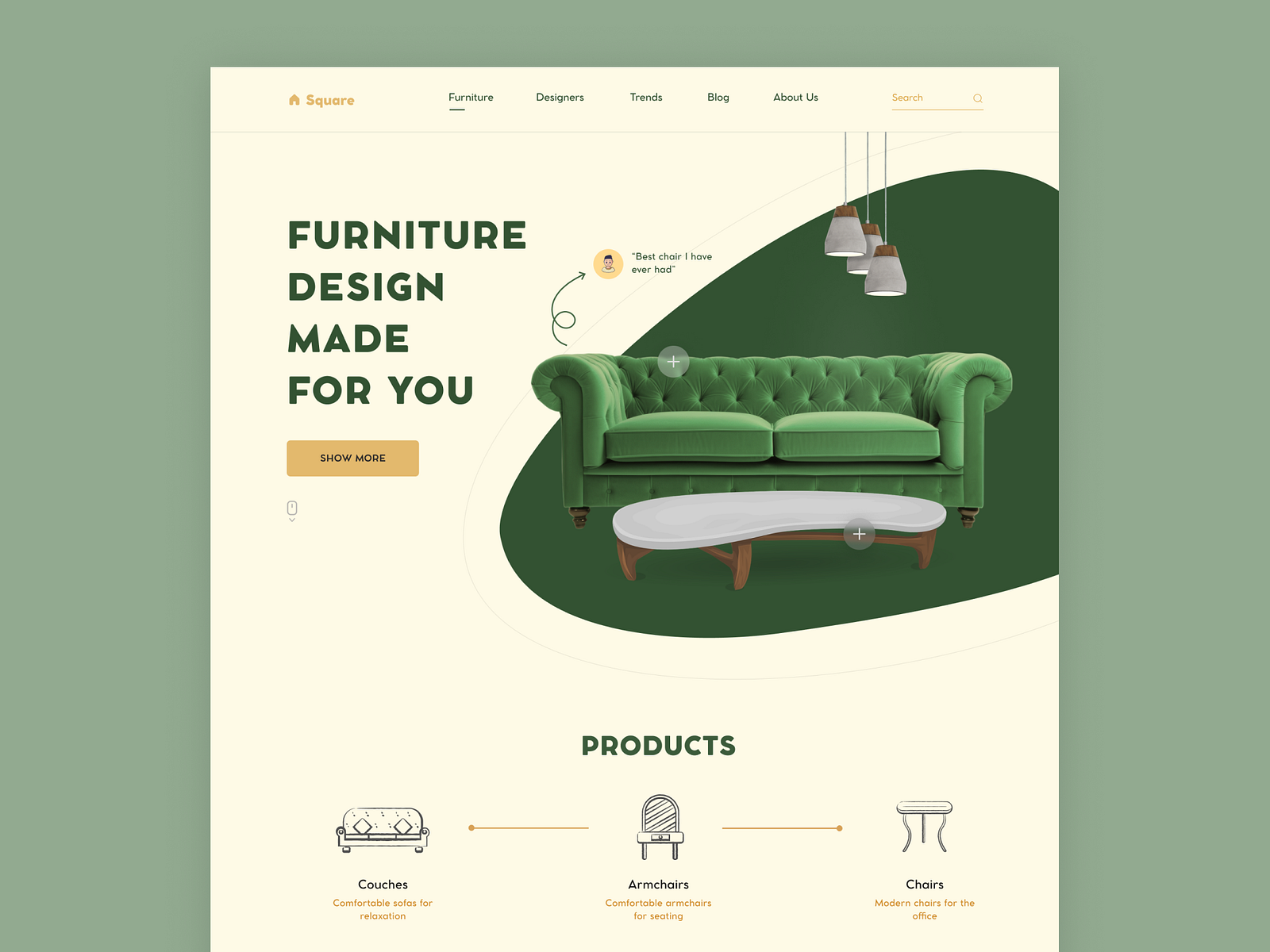 Furniture site Design UI by Ota Skvor on Dribbble
