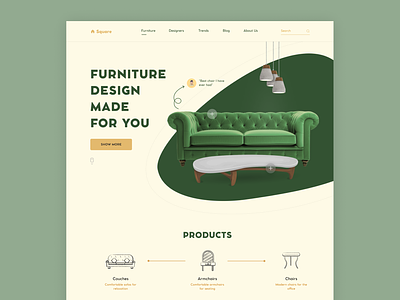 Furniture Website Design UI chair furniture furniture design furniture lanfing page furniture webdesign furniture website landing page sofa ui ux webdesign website