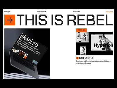 REBEL homepage design minimal ui web website