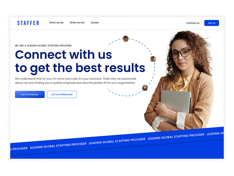 Modern Website Layout | Staffing Agency Web UI UX Design by Arbind 