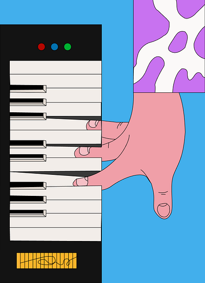 Miss Piano Illustration design graphic design illustration outline painting piano ui vector