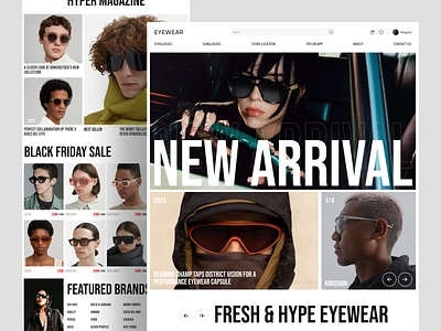 EYEWEAR - Fashion Website for Eyewear. clean design ecommerce eyewear eyewear shop eyewear store eyewears fashion fashion web fashion website glasses homepage landing page shop shopping ui web web design website