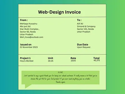 Invoice...!! #DailyUi #046