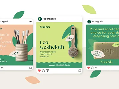 Ecorganic posts brand branding clean design eccomerce eco graphic design green identity illustrations logo marketplace nature packaging posts shots ui ux vector web