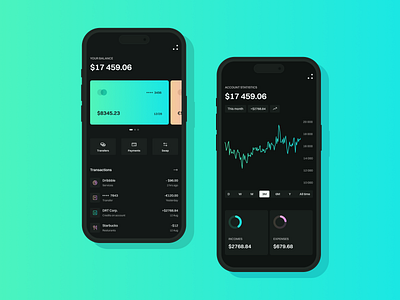 Banking Mobile App app application bank chart charts concept dashboard design finances fintech graph interface ui