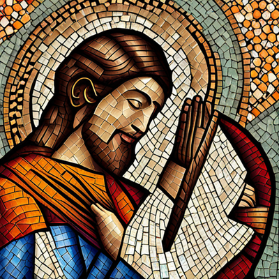 Prayer ai graphic design jesus mosaic religion