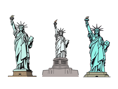 Iconic Grace - Statue of Liberty Illustration american landmark historic icon liberty island monumental grace national monument patriotic illustration statue of liberty symbol of freedom torch of hope usa pride