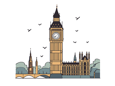 Illustration of Big Ben Bell Tower bell tower big ben illustration british architecture cityscape view cultural richness historical significance iconic clock london landmark london skyline timeless elegance