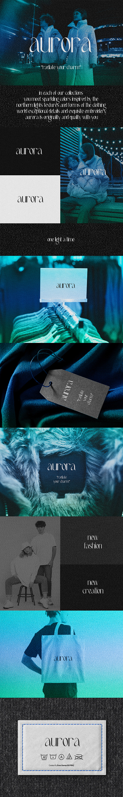 Aurora - Clothing Brand Identity Design branding giyim graphic design kurumsal kimlik logo