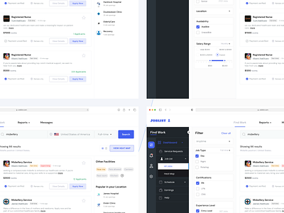 Joblist Healthtech freelance website Saas full display design graphic design ui ux