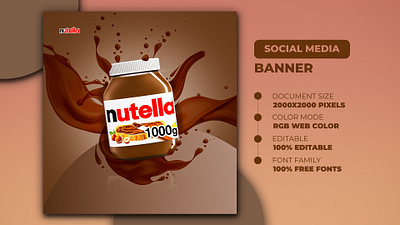 Nutella Social Media Banner Design ahmed sharif khan noor ahmedsharifkhannoor fiverr top rated socail media design social media banner design social media post desing