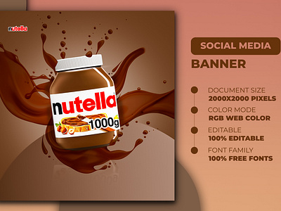 Nutella Social Media Banner Design ahmed sharif khan noor ahmedsharifkhannoor fiverr top rated socail media design social media banner design social media post desing