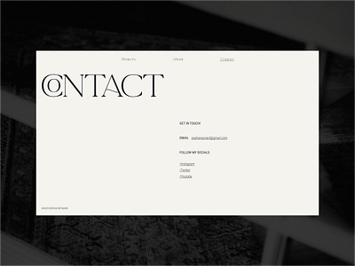 SOPHIA REYNARD — Website art direction branding fine art fine art website photography photography website sophia reynard ui ux web design website website concept
