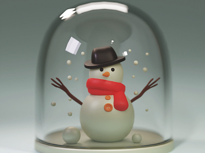 Snow man 3d christmas illustration newyear