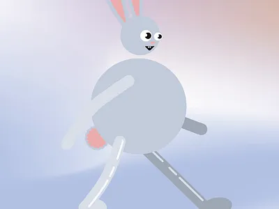 Funny Bunny 2d 2d animation 2d character animation animation with animal blue bunny character character animation funny animation gray motion motion design motion graphics pink walking bunny walking rabit